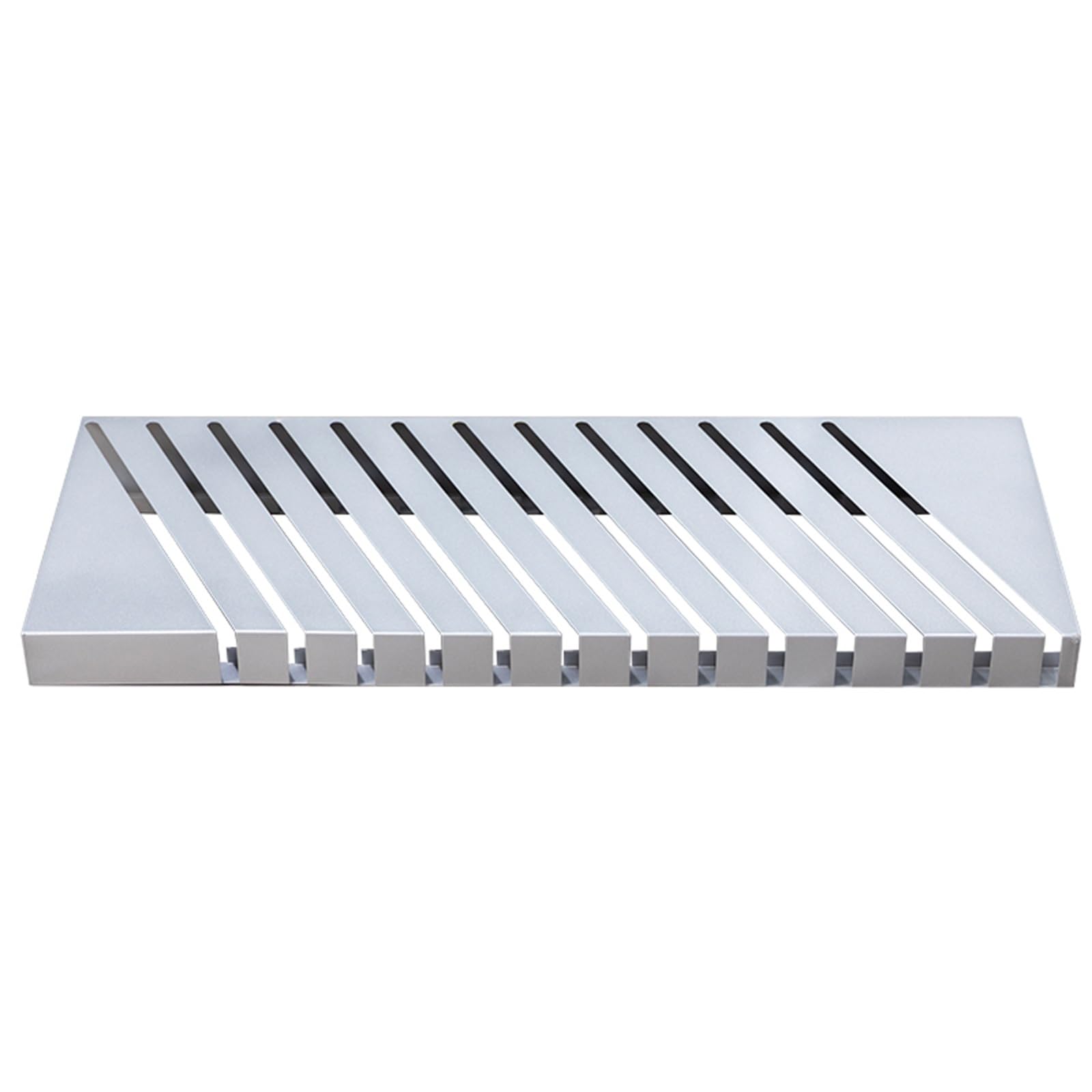 Estante de metal negro y plateado con ranura para 10 tarjetas, soporte de exhibición inclinado para azulejos de suelo, reforzado y grueso
