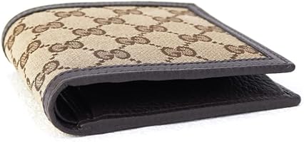 【美品】グッチ 二つ折り財布 ブラウン GGキャンバス レザー メンズ GGキャンバス グッチ 財布 GUCCI 二つ折り財布 メンズ ブラウン