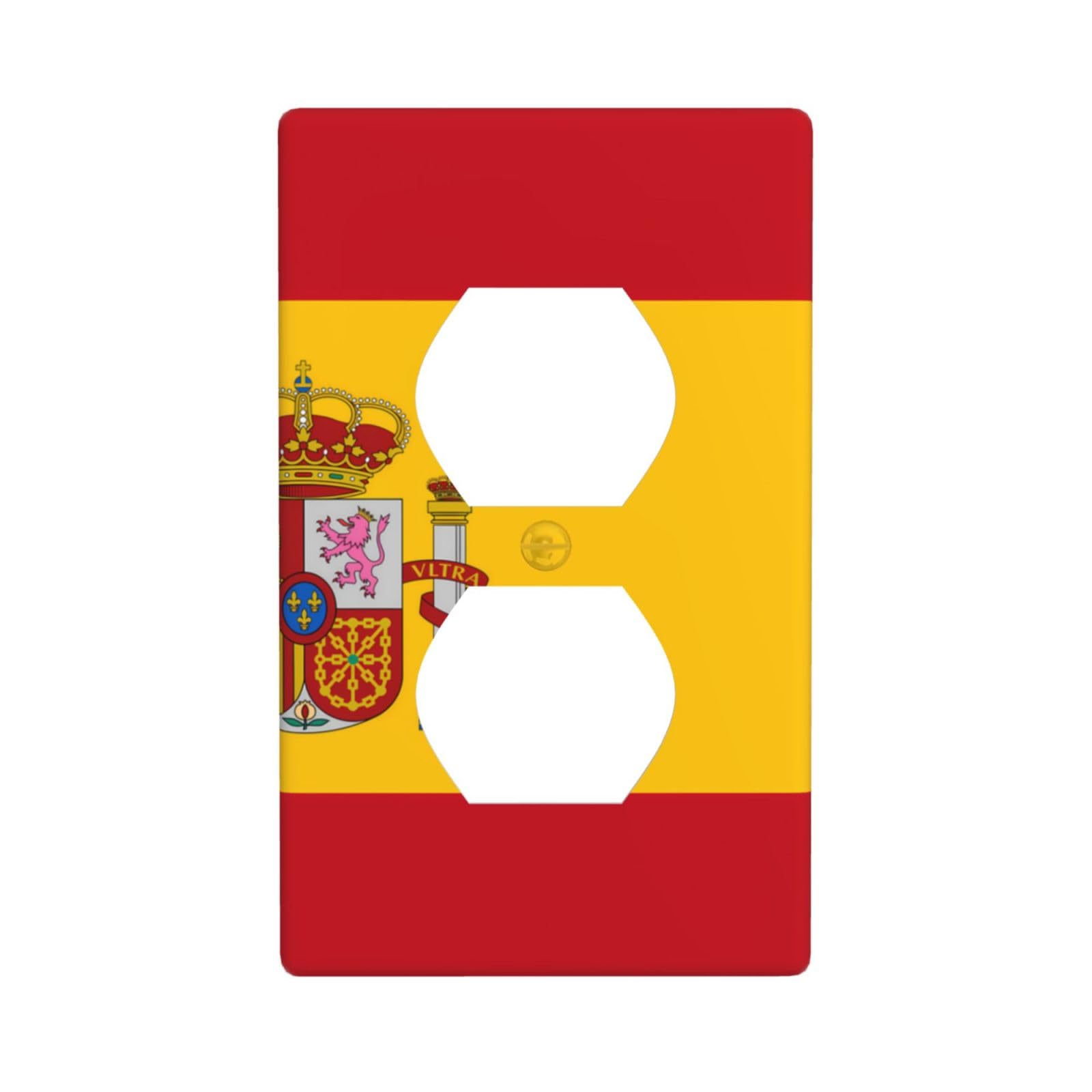 Spanish Flag Decorative Switch Plate Cover-Unbreakable Polycarbonate Wall Plate for Home Office, 1 Gang with Screws