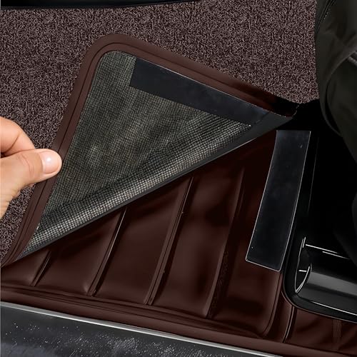 Image of 10D Car Floor Mat for Maruti Suzuki E Vitara | Nappa Leather | Luxurious & Elegant Look | 100% Waterproof and Washable | Custom Fitted |- Full Coffee