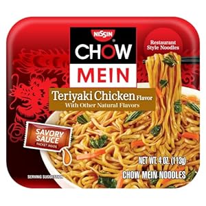 Nissin Chow Mein Teriyaki, Chicken, 4 Ounce (Pack of 8)