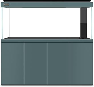 LYPHARD AQUARIUMS All in One Aquarium, 205 Gallon Ultra Clear Fish Tank and Sump Filtration System, Complete Saltwater Aquarium Set with Triple Door Cabinet Stand, Green