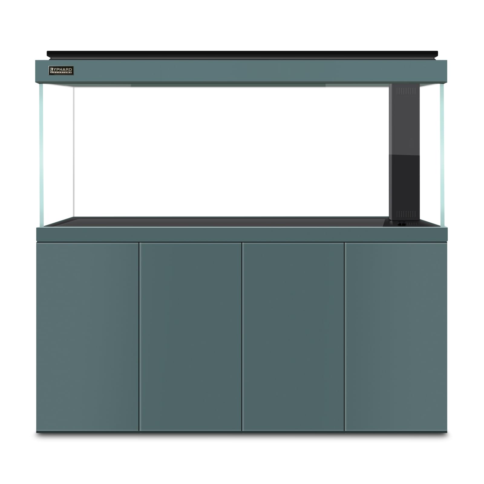 All in One Aquarium, 205 Gallon Ultra Clear Fish Tank and Sump Filtration System, Complete Saltwater Aquarium Set with Triple Door Cabinet Stand, Green