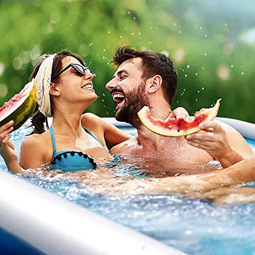 SHWYSHOP Blaues Rechteck Familie Pools in voller Größe Dreischichtiger tragbarer PVC-Swimmingpool Tragbarer… – Bild 3