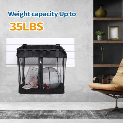 4Pcs Large Slatwall Baskets Mesh Slatwall Baskets with Zipper Mounted Storage Baskets Hanging Slatwall Accessories for Shops Rooms Storage Display Organizing(16 * 12 * 16inch) by zjdbset - Image 3