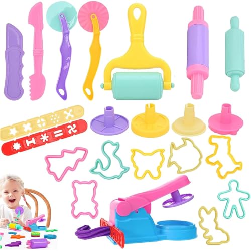 fufupaw 22 herramientas para amasar, plastilina a partir de 2 años, accesorios de plastilina, juego de plastilina, juego de plastilina, moldes de plastilina para niños, años