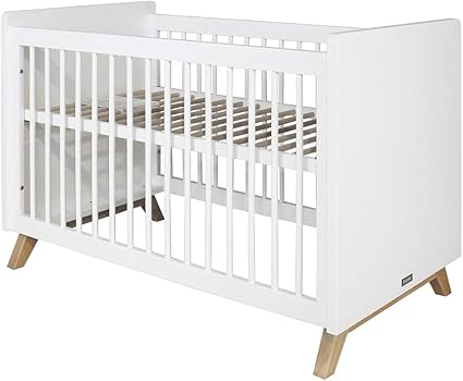 Lit Bebe 60x1 Lynn Blanc Et Naturel Amazon Fr Bebe Et Puericulture