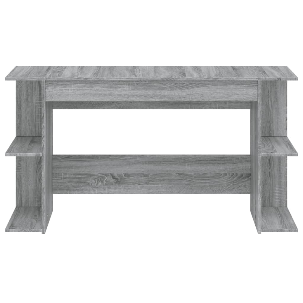 Biurko Sonoma szare drewno 140 x 50 x 75 cm z miejscem do przechowywania, biurkiem i stołem komputerowym do domowego biura, gabinetu, pokoju młodzieżowego i miejsca pracy dla graczy