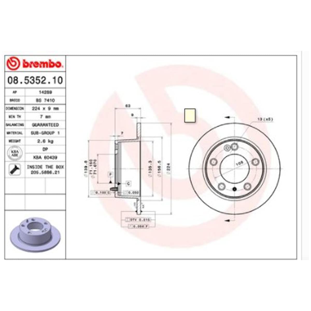 Disque de frein Breco BS 7410 en fonte grise équilibrée pour une sécurité totale