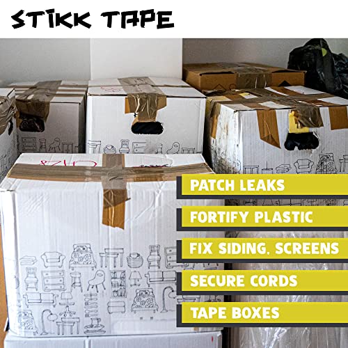 Image of STIKK Duct Tape - Yellow Duck Tape - 3 inch x 25 Yards - Heavy Duty Tape for Repairs, Household Projects - for Commercial HVAC and Construction - Effective Heavy Duty Waterproof Duct Tape