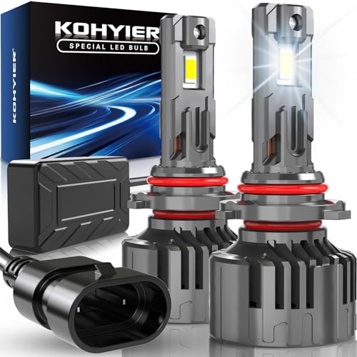 KOHYIER Bombilla HB3 LED 40000LM 180W 800% Más Luz, Ultra Brillante 6500K Blanco HB3 9005 LED 12V 24V Plug & Play, Pack de 2