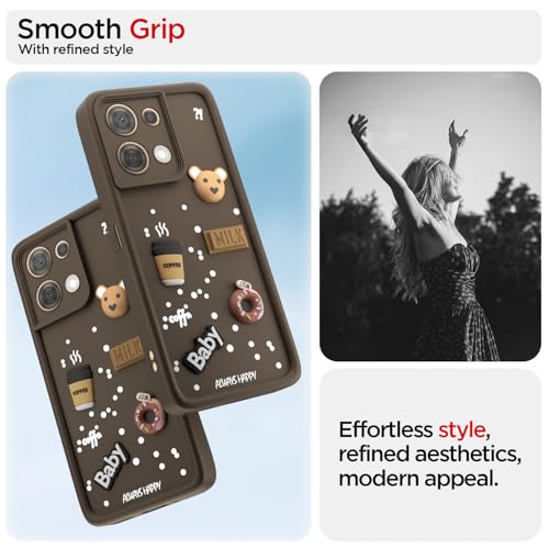 Image of Pikkme Back Cover for Oppo Reno 8 5G | Cute Fun Cartoon 3D Bear Silicone Full Body Protection Bumper Case (Brown)