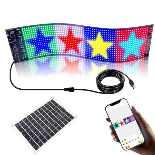 Panneau LED programmable solaire pour voiture avec écran d'affichage et contrôle via appli