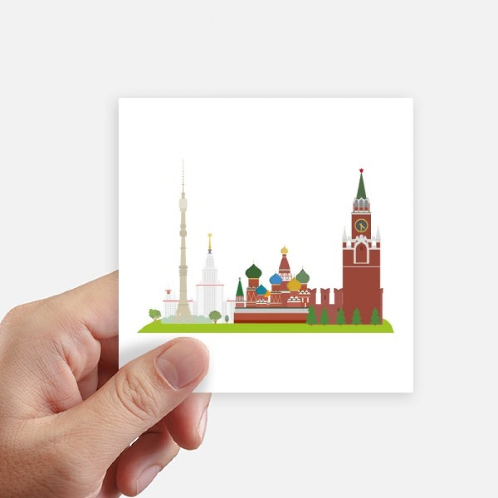 Autocollant Moscou Russie symbole carré 10cm pour ordinateur et valise