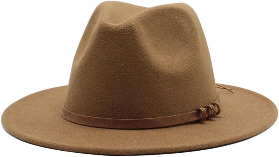 Wide Brim Fedora Hat, Yellow, Wool Felt, Western Style with Braided Band