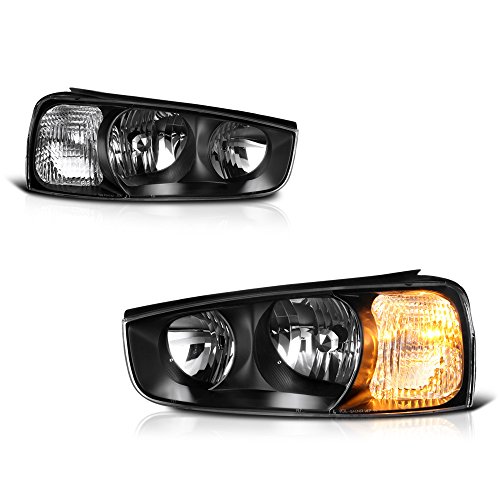 VIPMOTOZ Black Housing OE-Style Headlight Headlamp Assembly For 2001-2003 Hyundai Elantra, Driver