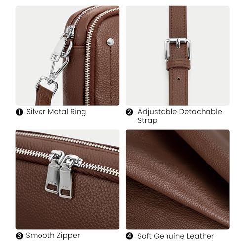 Image of befen Genuine Leather Crossbody Bags for Women, RFID Leather Purses