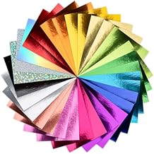 30 Pack Metallic Cardstock Paper Sheets, 6" x 8" Color Foil Mirror Shimmering Paper 250gsm/92lb For Arts and Crafts, Decorative, Weddings & Birthdays Invitations, Scrapbook Supplies Metallic