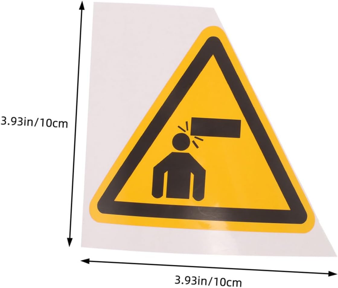 Watch Your Head Warning Sticker 2pcs PVC Adhesive Sign for Factory