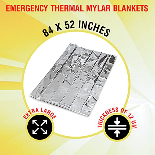 Rawyer (4 Pack) Emergency Thermal Survival Blankets, Mylar Blankets For Outdoor, Camping, Hiking, Survival In Harsh Weather, Large Silver Thermal Sheets, Heavy Duty Survival Gear (4 Pcs, Size 84X52) #TOP4