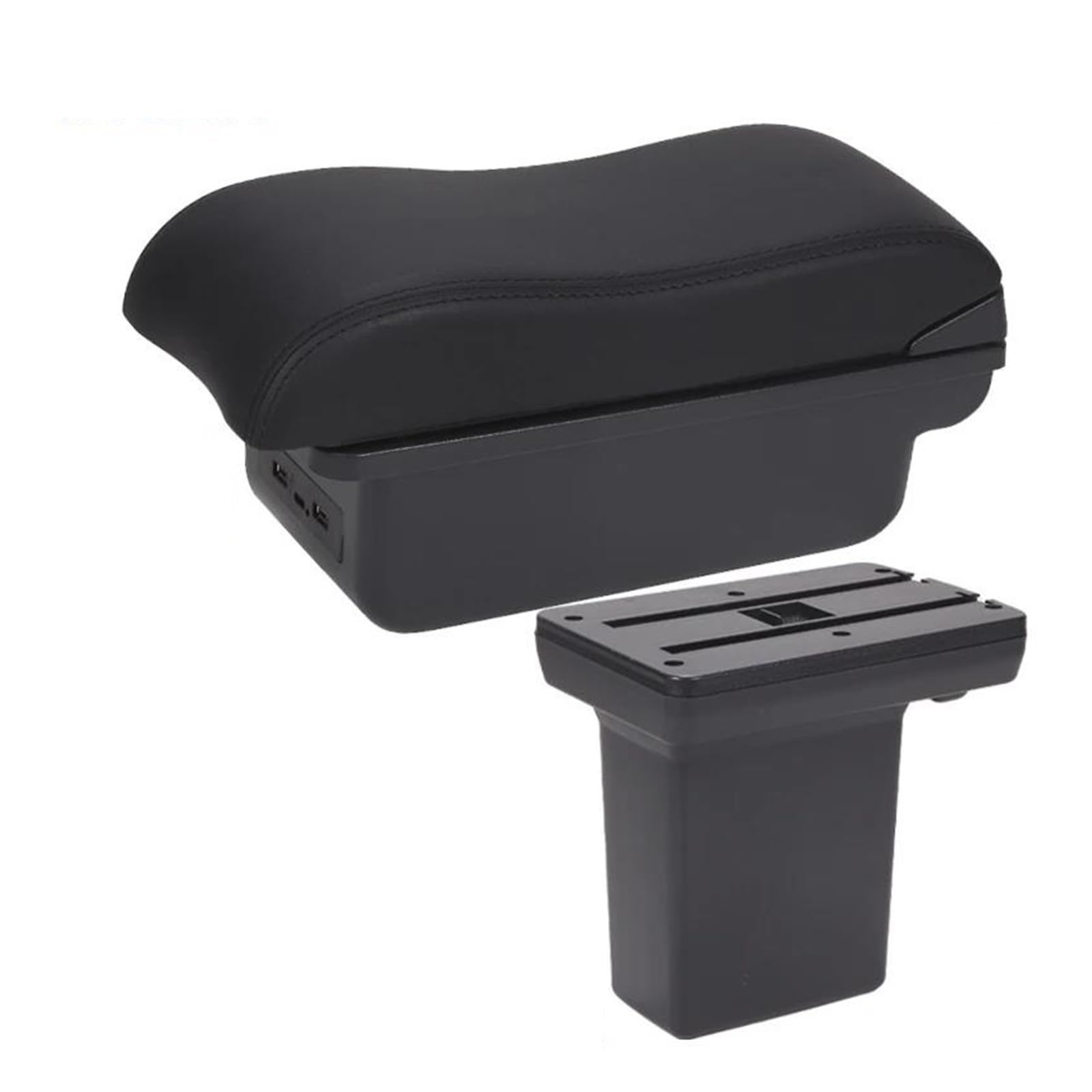 REOKIP For Opel For Mokka 2025 Car Armrest Box Center Console Storage Box Car Arm Rest Box(B2 Black line 3USB)