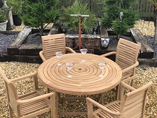 chelsea home and leisure ltd TEAK FOLDING TABLE WITH STACKING CHAIRS TEAK GARDEN FURNITURE