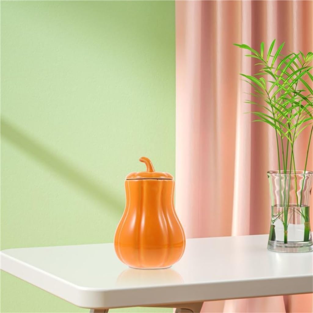 Barattoli per il Tè Sfuso Barattolo creativo in ceramica a forma di zucca Barattolo for tè sfuso Barattolo for caramelle al caffè Barattolo for condimenti con coperchio sigillante Barattolo per il Tè