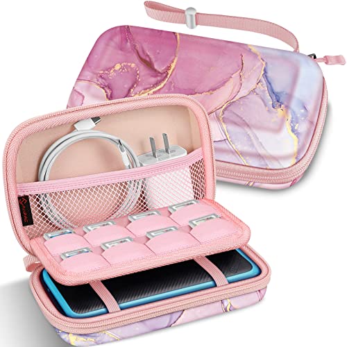 Image of Fintie Carrying Case for Nintendo New 2DS XL LL /New 3DS / 2DS / 3DS XL LL, Protective Hard Shell Portable Travel Cover Pouch with Game Card Slots & Inner Pocket, Dreamy Marble