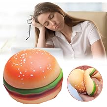 Hamburger Stress Relief Soft Slow Rising Squeeze Toy, Realistic Food Shape Desk Fidget for Anxiety Relief, Office Decor & Novelty Gift