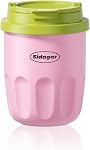 10 oz Voyage tasse de café preuve de fuite preuve, en acier inoxydable tasse de thé thermique avec couvercle, resoutable Mini Coupe pour bureau, voyage & Utilisation quotidienne; Mug isotherme portable compact, rose fraise