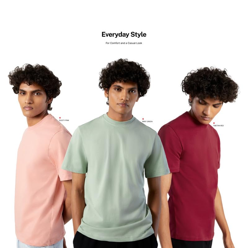 Image of LUDIC Core T Dailymove Collection | Regular Fit | Crew Neck T Shirt | 100% Organic Cotton, 180GSM | Lightweight & Comfortable | Everyday Essential | Casual T-Shirt for Men & Women
