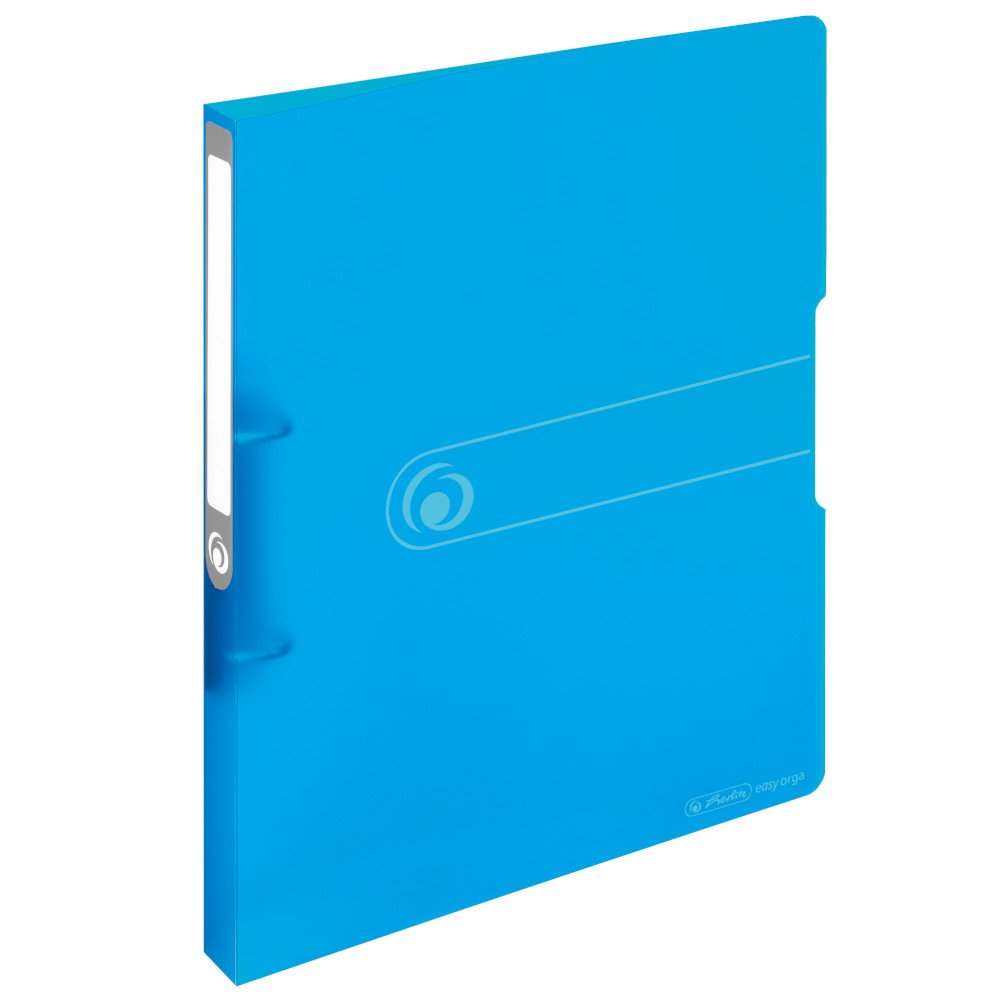 Herlitz, 11205713, ring binder A4, PP, 2-ring combination mechanism, 2.7 cm spine, 16 mm filling height, opaque, black 16 mm Filling Level 16 mm transparent blue