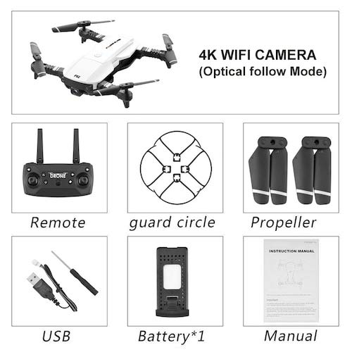 HaiMa F62 2.4G Wifi Fpv Rc Drone Quadcopter Elicottero Con Fotocamera Grandangolare 4K 16Mp Hd - Cina Nera