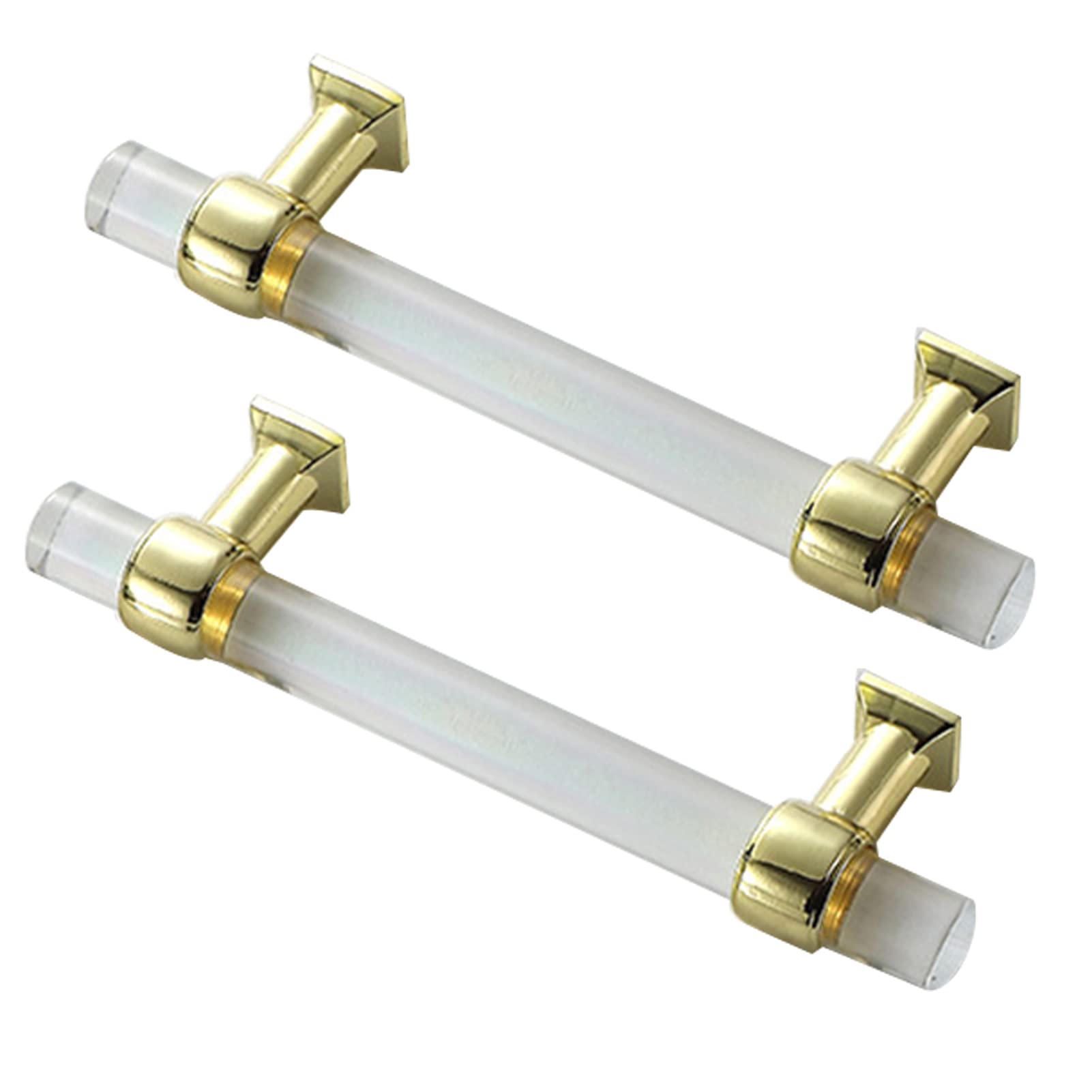 Niusabou One Color Bow Pulls Door Handles, Transparent Acrylic Zincy Crystal Kitchen Cupboard Wardrobe Door Handle 2 Pieces, Multiple Sizes(Hole Distance 224Mm)
