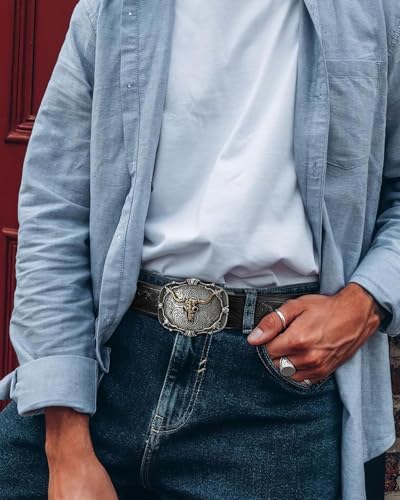 Image of BELTROAD Mens Ratchet Western Belt Leather Cowboy Belts for Men with Automatic Western Buckle Belt for Jeans Christmas Gifts