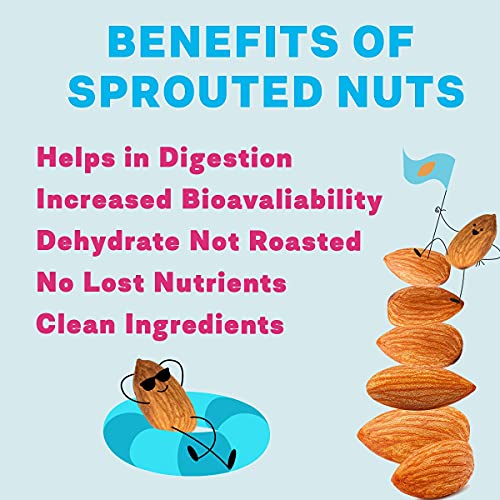 Daily Crunch Sprouted Almonds, 1.5 Ounce Mini, On-The-Go Bags (Cacao And Sea Salt, 12 Pack) - Sprouted And Dehydrated For A Unique Crunch, Keto Friendly, Non-Gmo, Oil And Salt Free, Vegan, Healthy Snack #TOP5