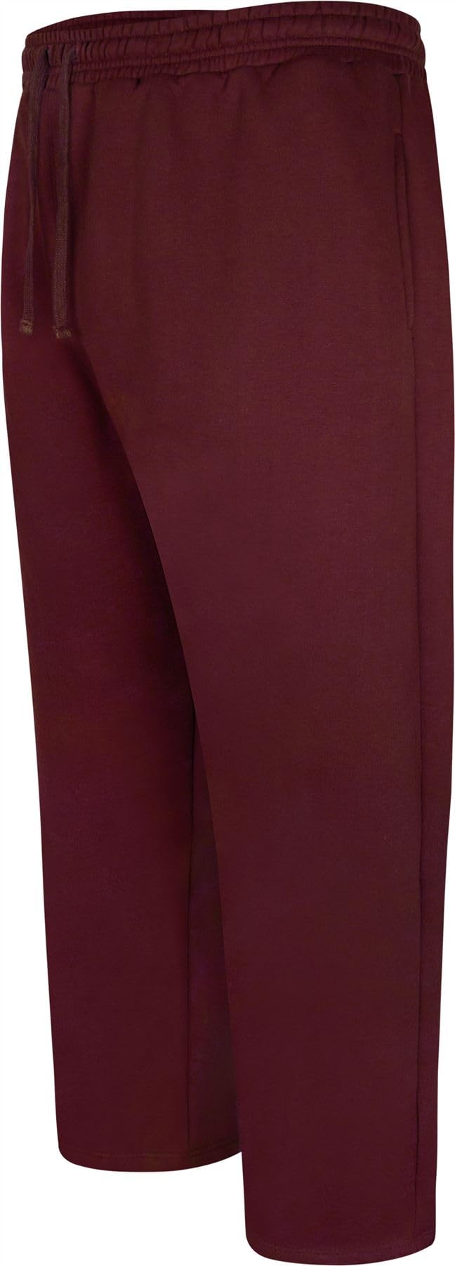 Uptheir Mens Common Open Hem Fleece Backed Joggers - Red - 4XL-XS