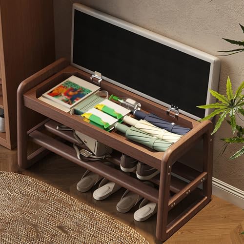 Banc à chaussures en bois massif moderne de 100 cm avec coussin confort d'entrée
