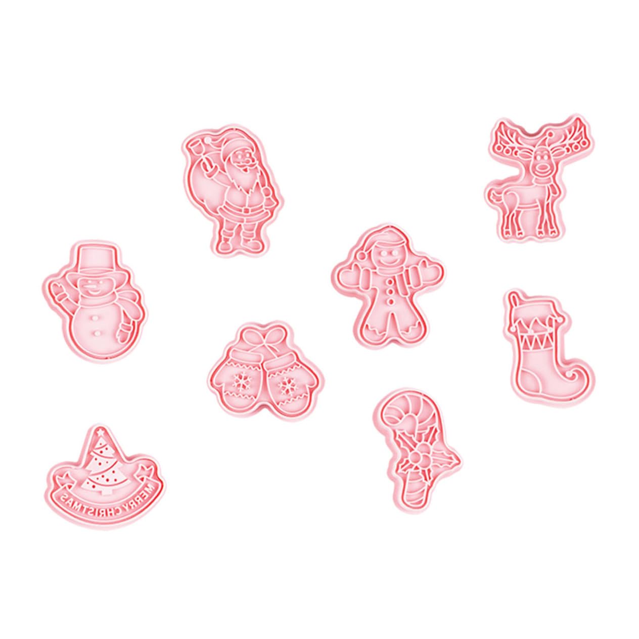 MAGICLULU 4 Sätze Keksform Gummiartig Kekse Fallen Ausstechformen Kessel-ausstecher Plätzchen Lebkuchen Keksschneider Ausstechformen Weihnachten Stern-ausstecher Rosa Pp 8 Stück * 4