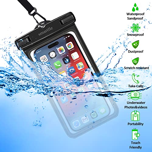 smartlle Waterproof Phone Pouch Case - 2 Pack, Cell Phone Dry Bag for iPhone 14 13 12 11 Pro Max XS Plus XR, Galaxy S23 S22 S21, IPX8 Waterproof Phone Holder for Vacation Underwater Beach Necessities by smartlle - Used condition - Image 2