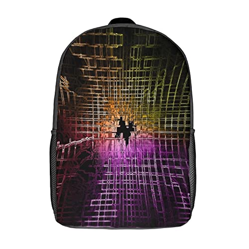 Mochila escolar unisex de 17" que alivia el peso con estilo impreso en 3D juvenil