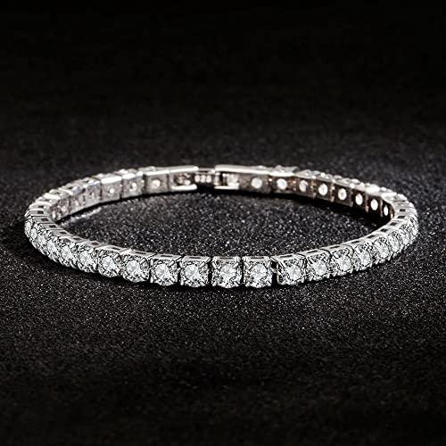Bracelet zircon pour femme en chaîne élégante idéal pour mariage et fiançailles de 17,5 cm