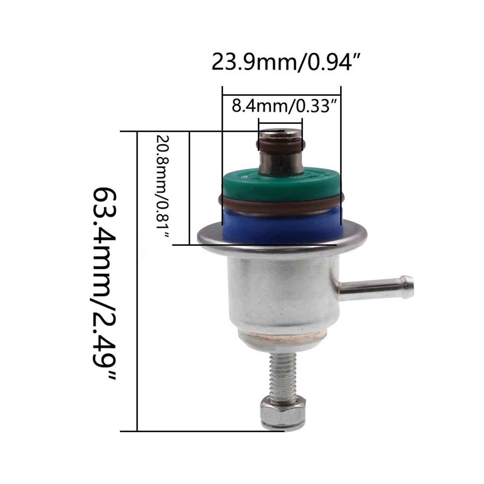 NEGRO Regolatore di pressione del carburante, adatto for Volkswagen, adatto for Golf MK3 MK4 Jetta 1994-2005 FPR-020 93328341 0280160615 250-800 KPA Controllo della pressione del carburante
