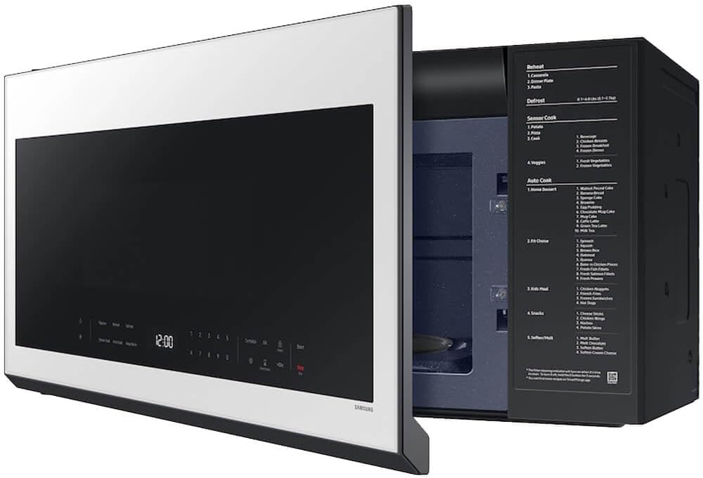 Samsung ME21DB630012 2.1 Cu. Ft. Bespoke White Glass Over-the-Range Smart Microwave