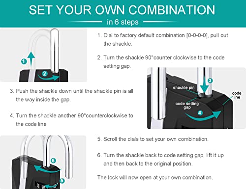 Image of ZHEGE Locker Lock, 4 Digit Combination Lock Gym Lock & White Code (Silver) | Heavy Duty Combo Padlock Outdoor for Gate, Fence, Shed, Garage, School Locks