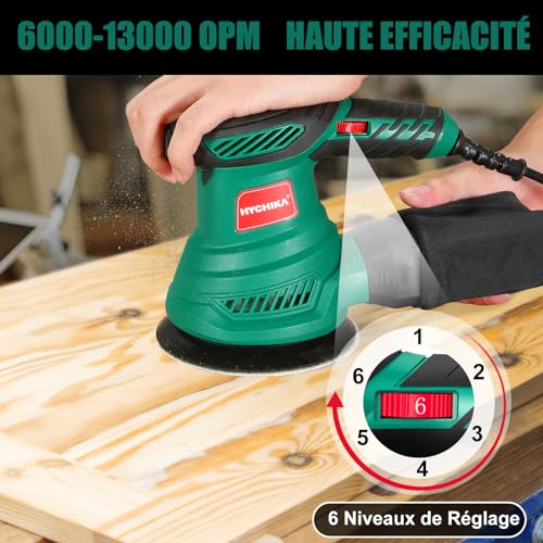 Ponceuse orbitale bois 125mm avec 6 vitesses variables pour polissage