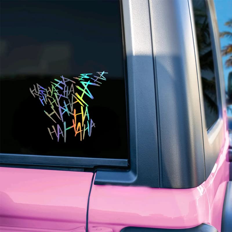 Image of Claw Marks Hahaha Car Stickers Decals Motorcycle Helmet Decal Vinyl and Waterproof (Holograhpic Silver)
