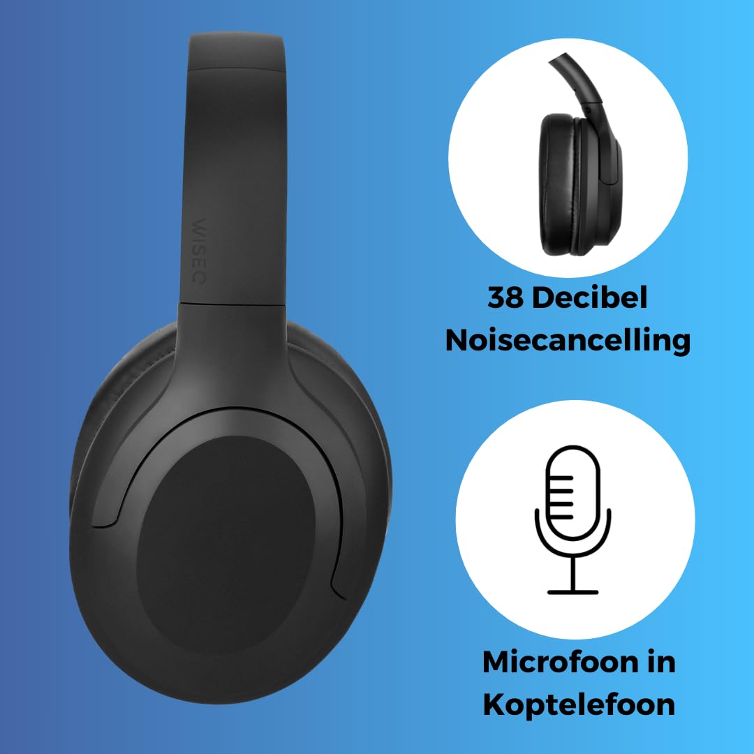 Auriculares irrompibles para niños con cancelación de ruido activa 35h de batería – Bluetooth – Inalámbrico – Auriculares Niño – Sobre la oreja - Negro