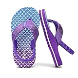 Qzize Toddler Flip Flops Girls with Glitter Strap Boy's Beach Sandals Summer Casual Slippers Indoor & Outdoor Purple Size 10.5-11 Little kid