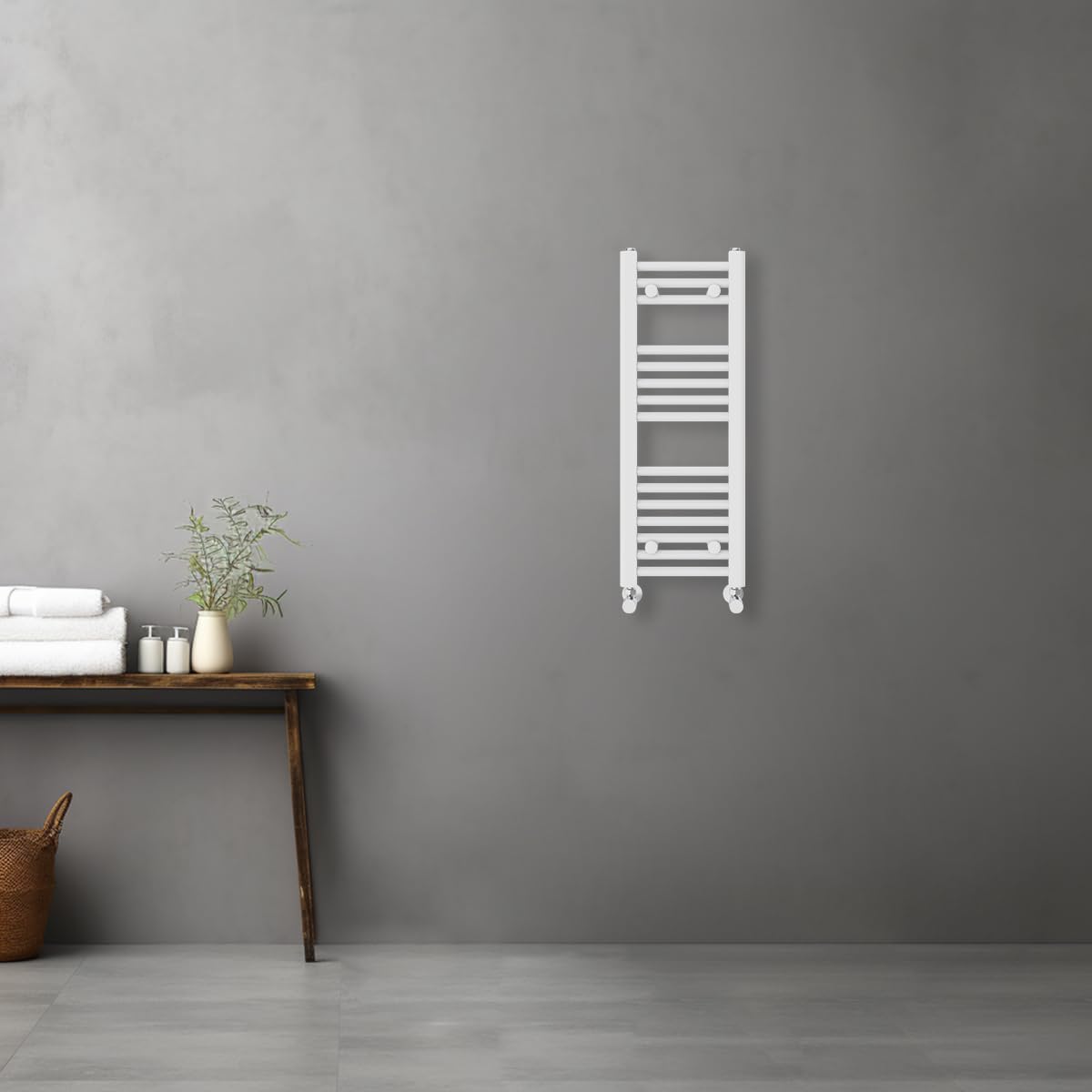 Warmehaus White Contemporary Straight Heated Bathroom Towel Rail Radiator Rad - 800X300mm